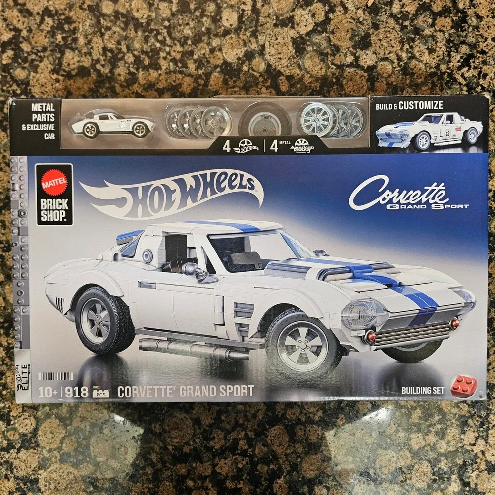 Mattel Brick Shop Hot Wheels Corvette Grand Sport Building Kit Collectors JGR31